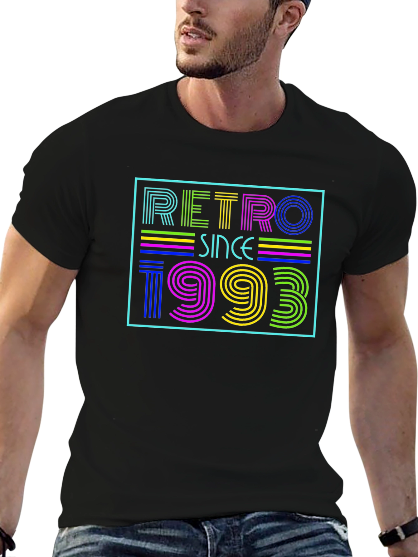 Retro Since 1993 Graphic Tee - Black Cotton Blend