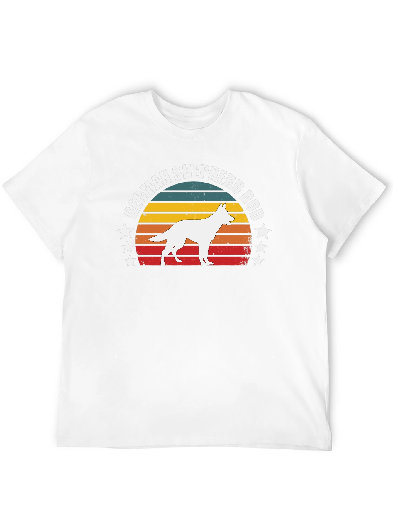 German Shepherd Dog Retro Sunset T-Shirt