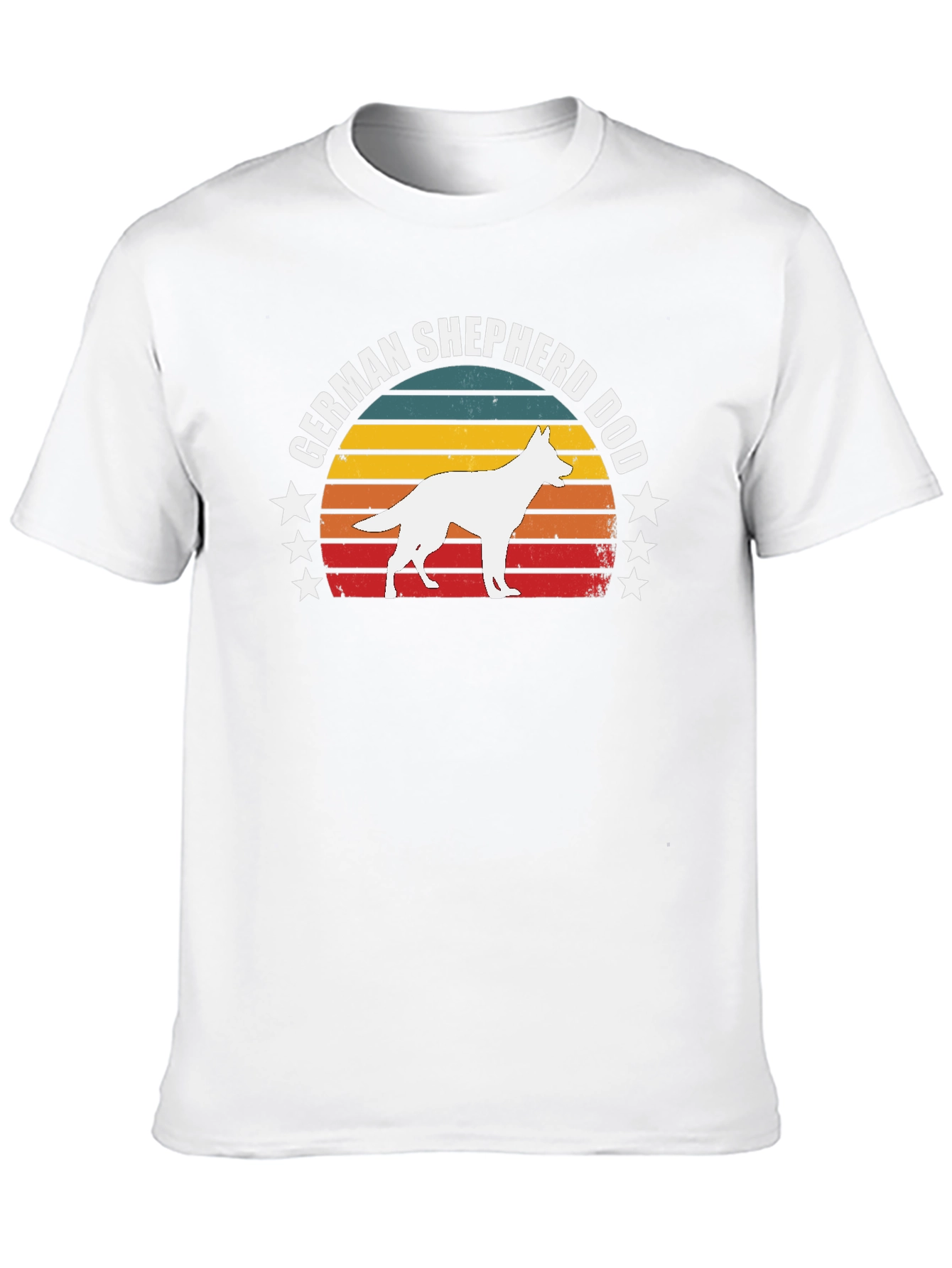 German Shepherd Dog Retro Sunset T-Shirt