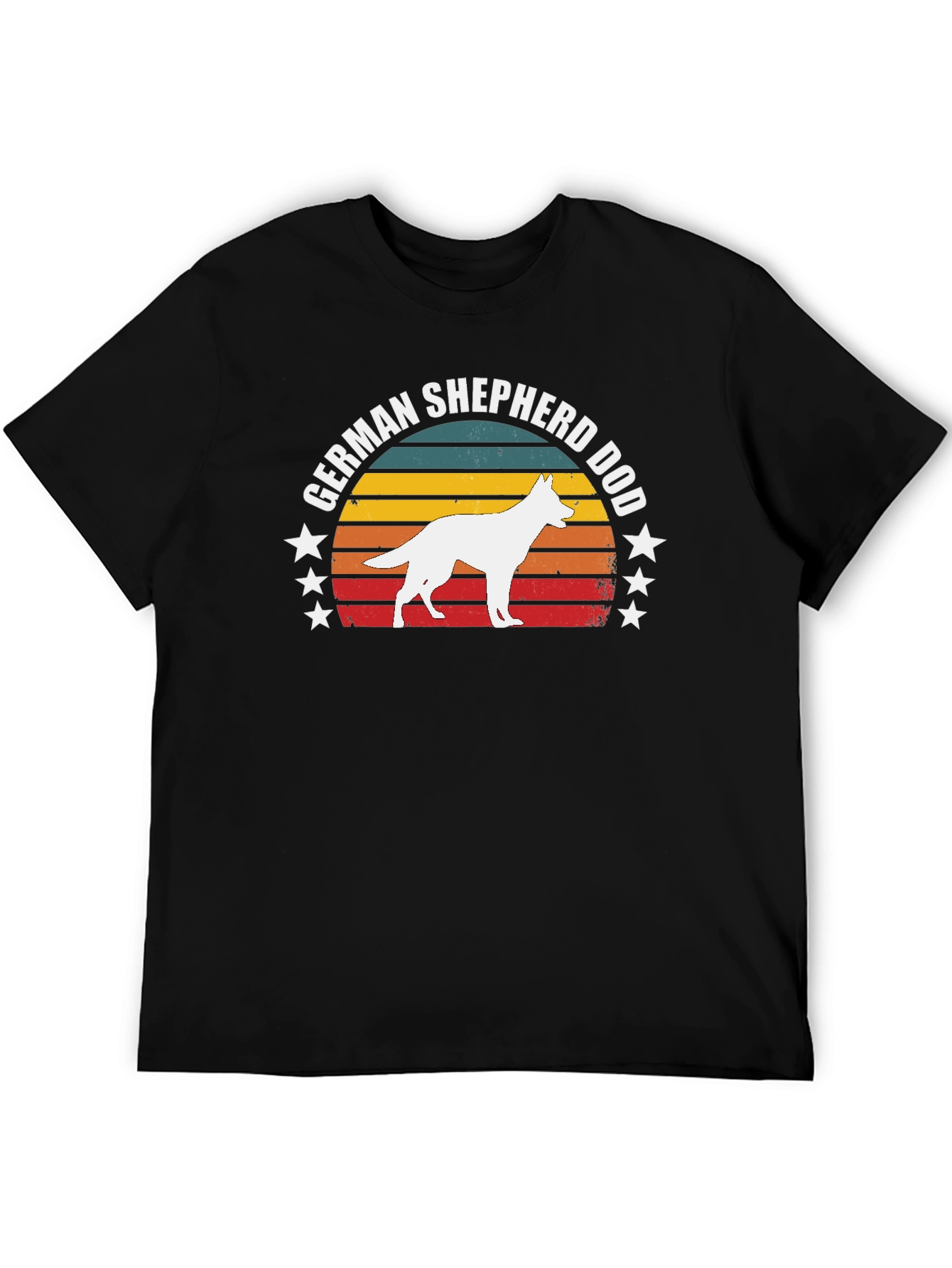 German Shepherd Dog Retro Sunset T-Shirt