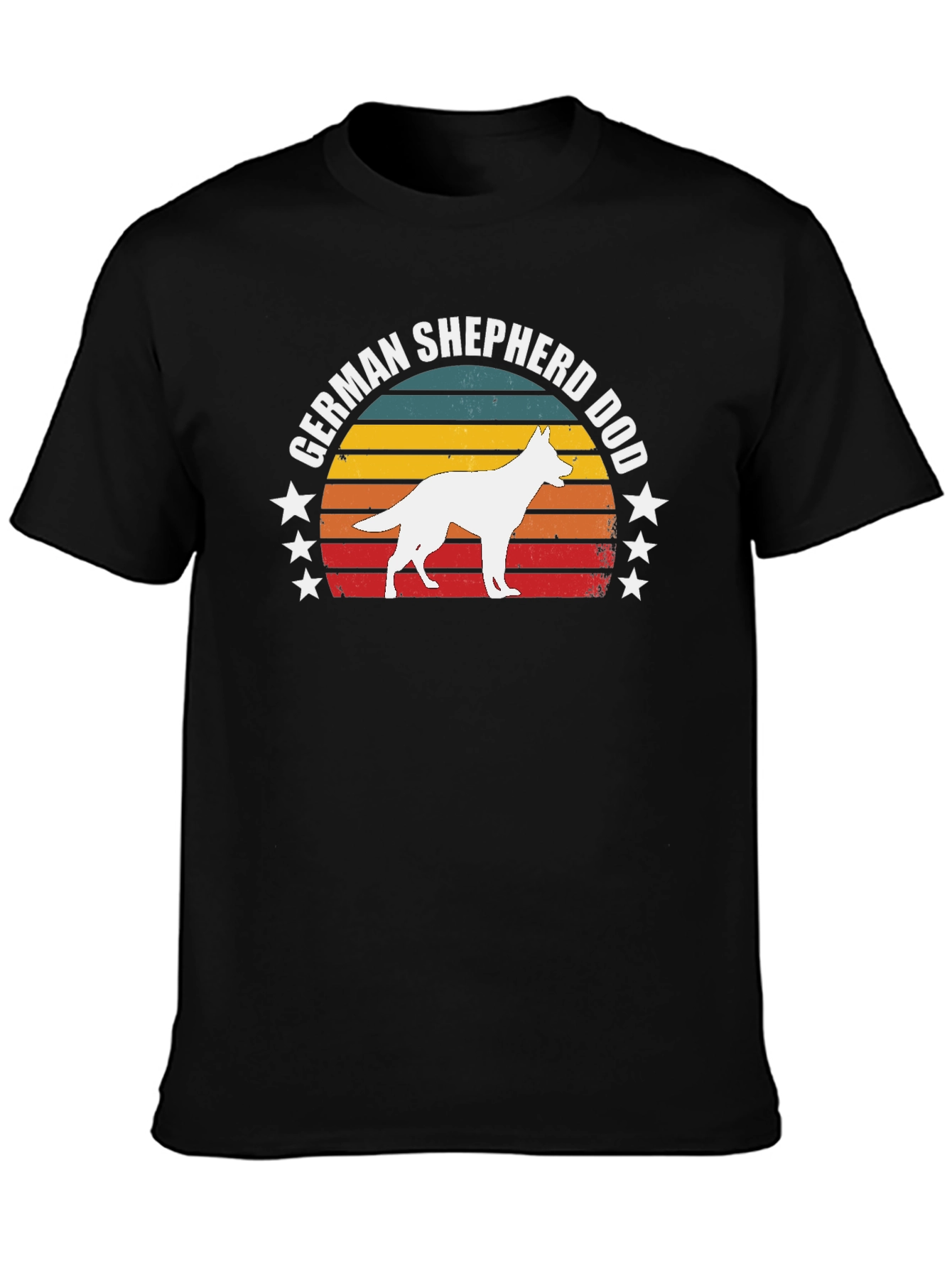 German Shepherd Dog Retro Sunset T-Shirt