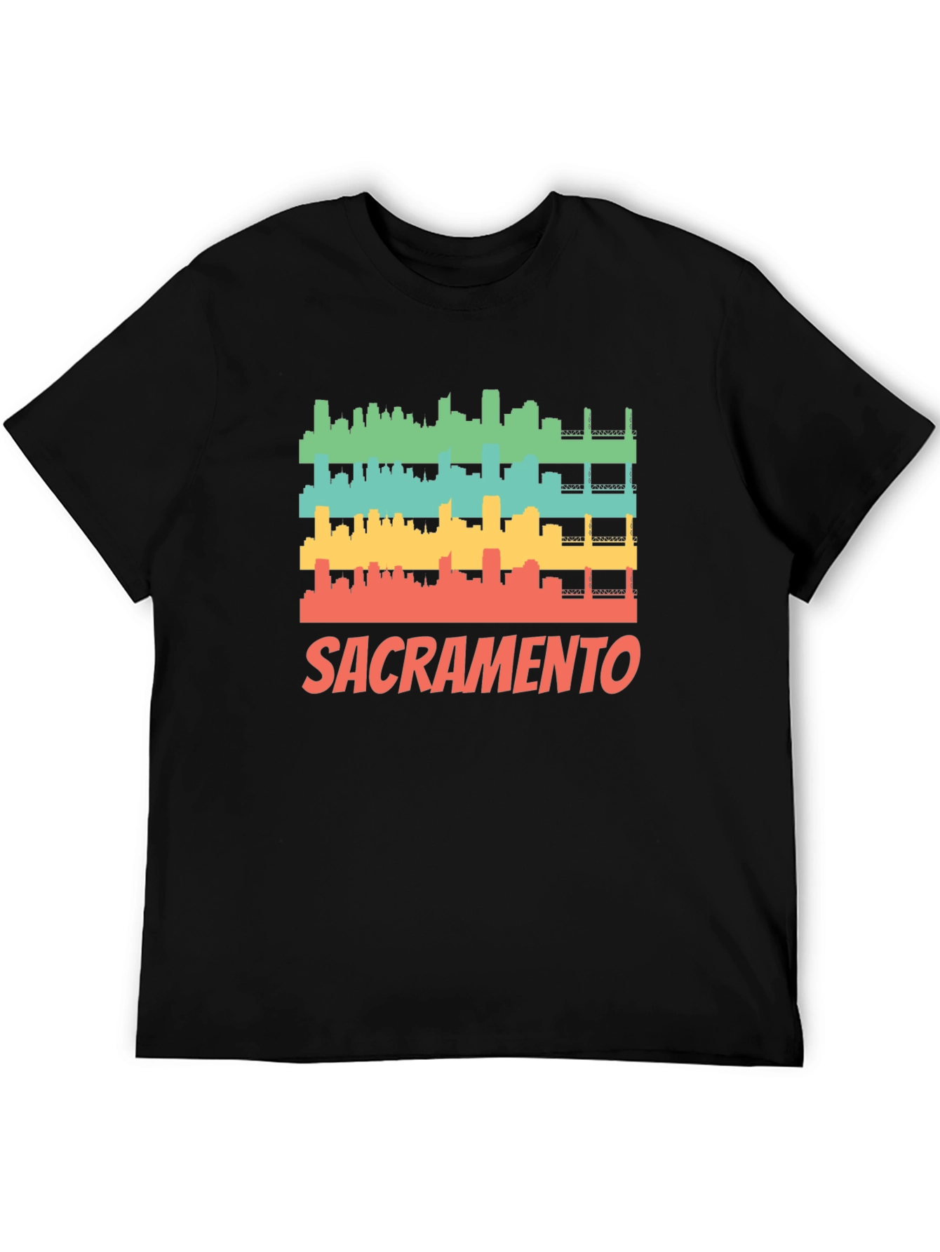 Sacramento Cityscape Retro Graphic Tee