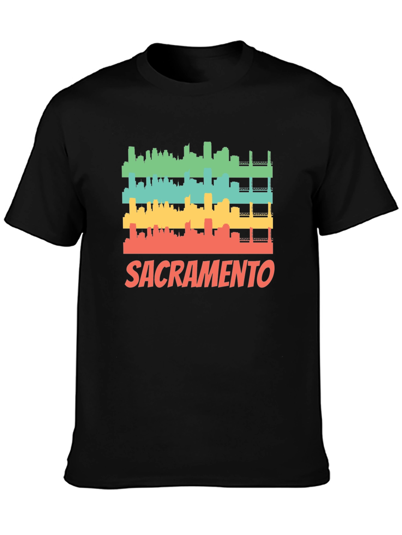 Sacramento Cityscape Retro Graphic Tee