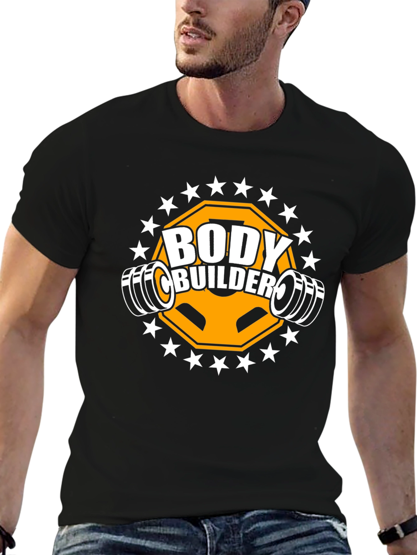 Bodybuilder Gym T-Shirt Black Training Fitness Top