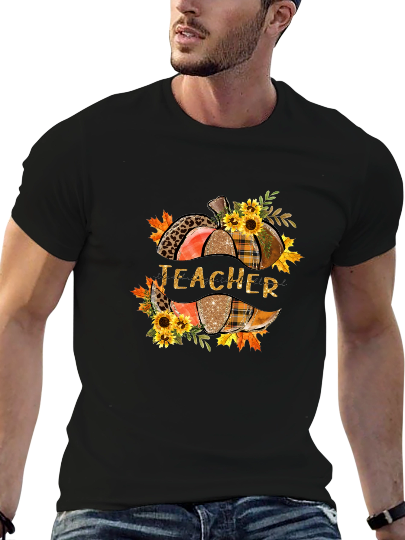 Teacher Fall Pumpkin Graphic T-Shirt