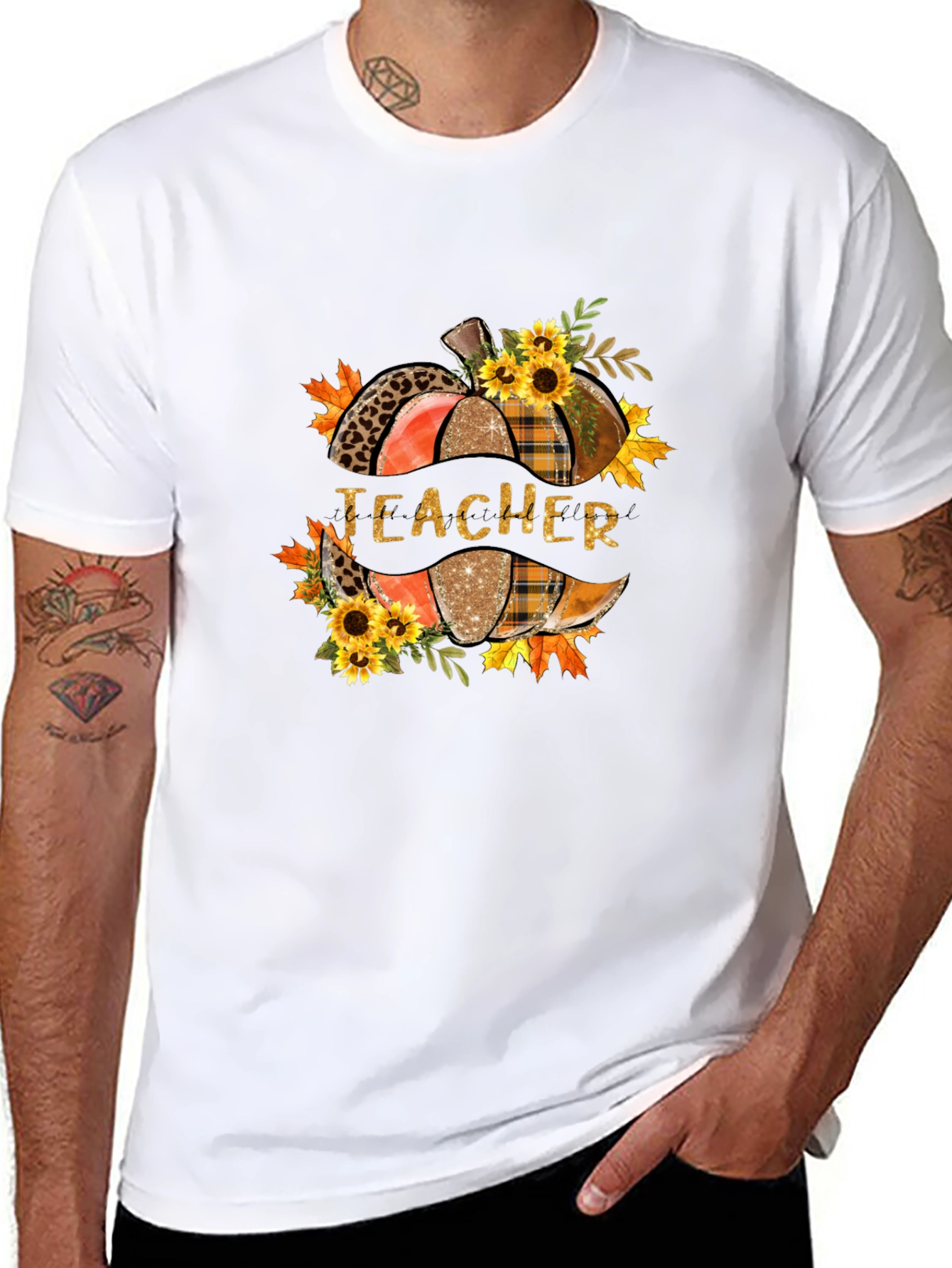 Teacher Fall Pumpkin Graphic T-Shirt