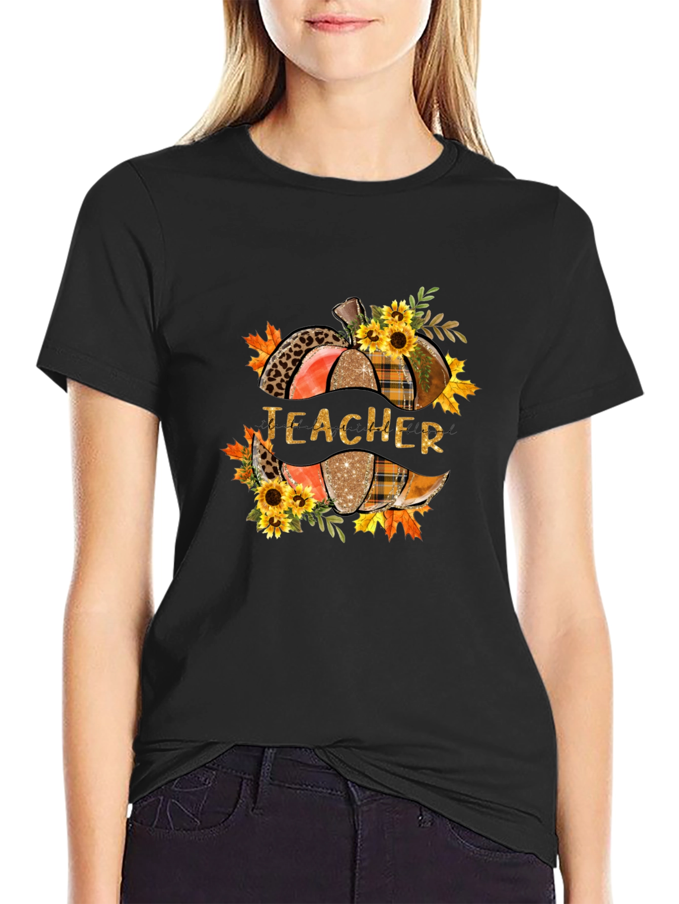Teacher Fall Pumpkin Graphic T-Shirt