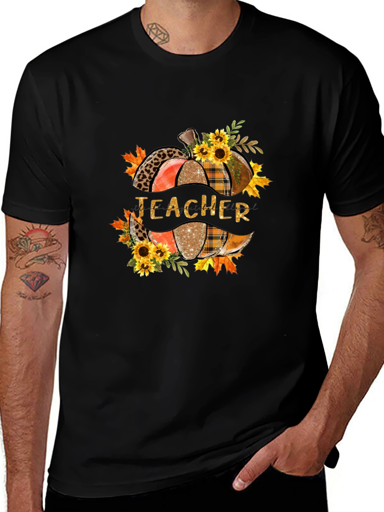 Teacher Fall Pumpkin Graphic T-Shirt