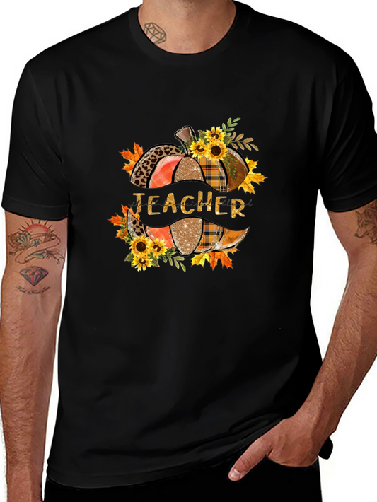 Teacher Fall Pumpkin Graphic T-Shirt
