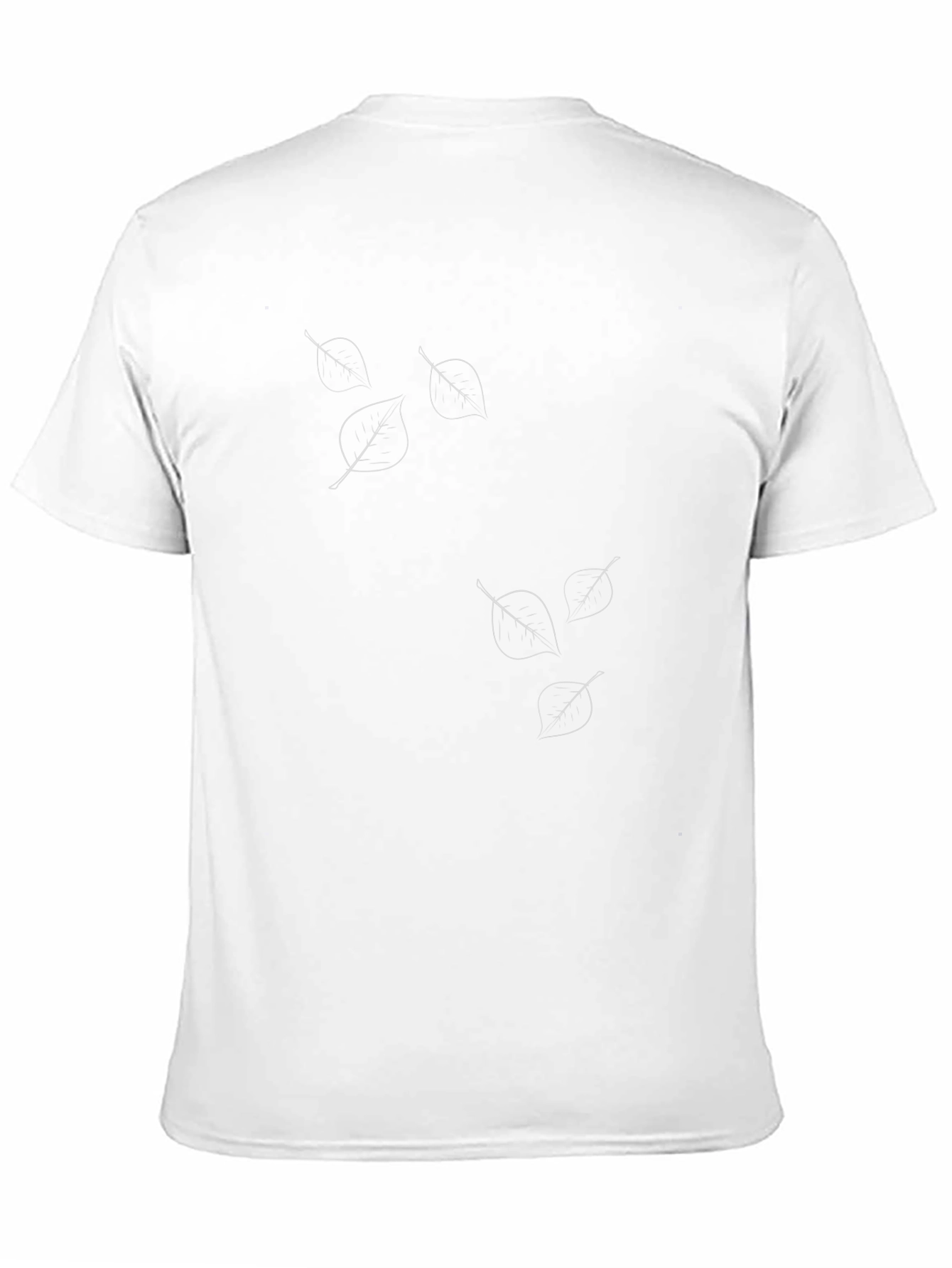 Mens Black Graphic Tee with Subtle Leaf Design