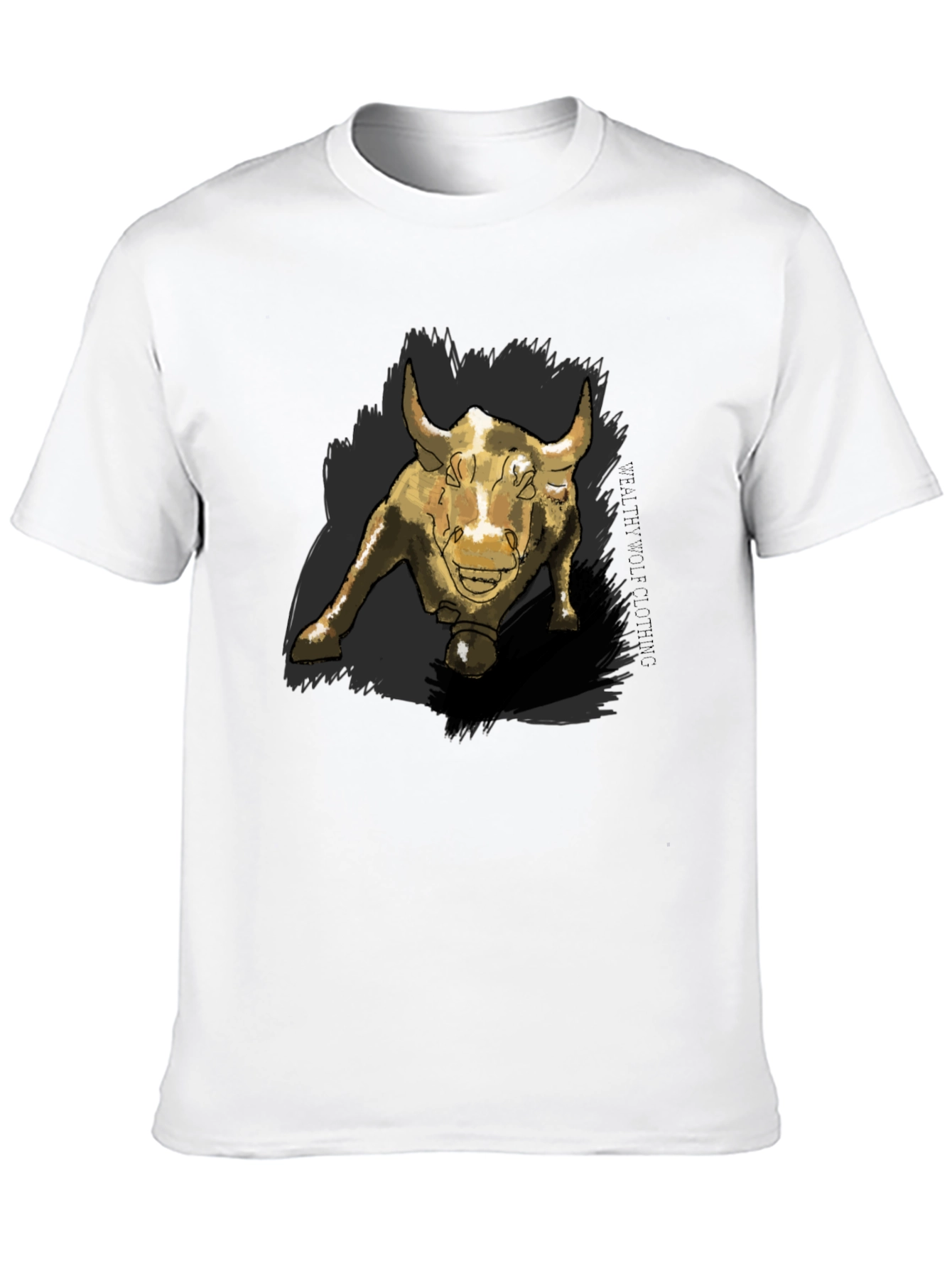 Bull Graphic Print Black T-Shirt