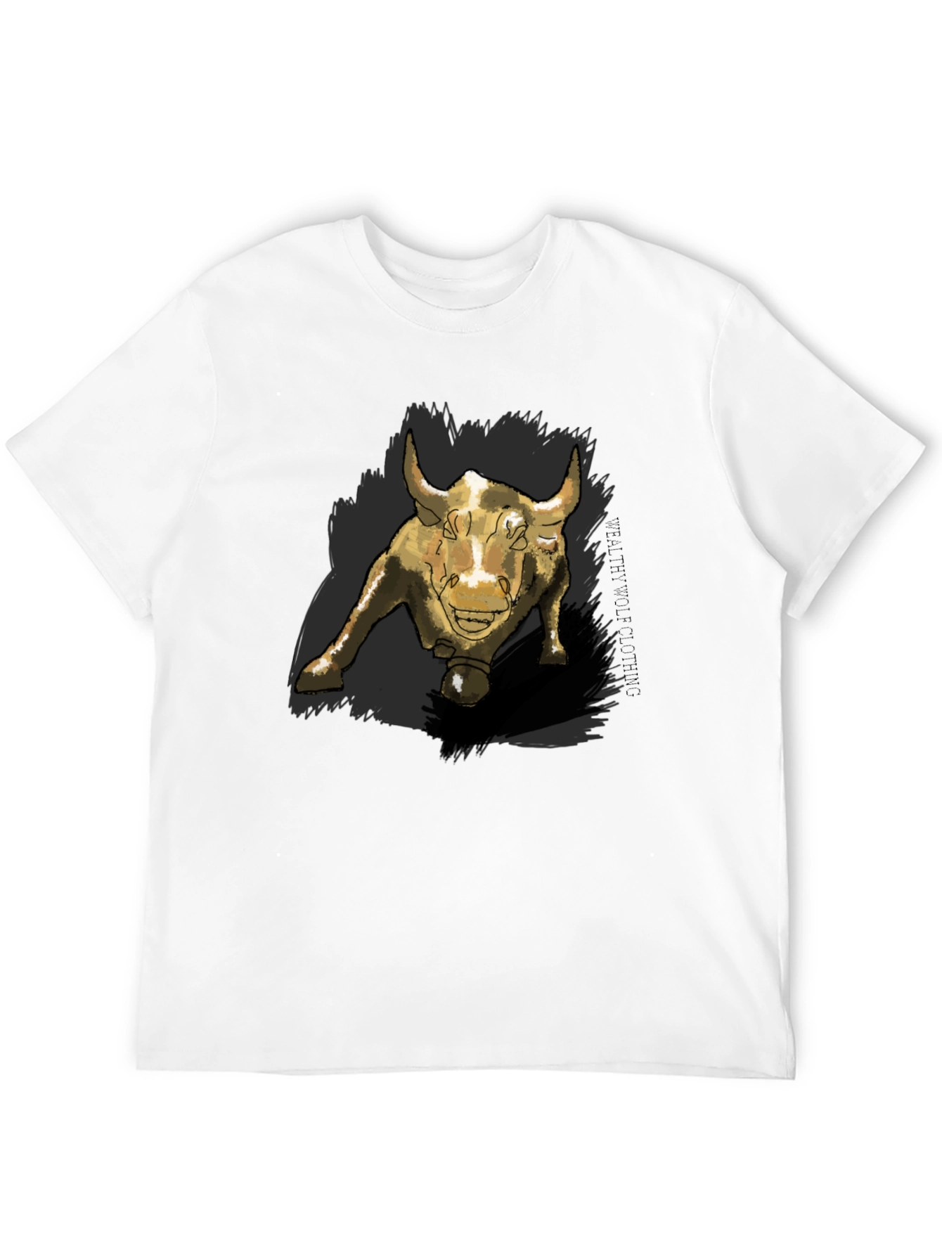 Bull Graphic Print Black T-Shirt