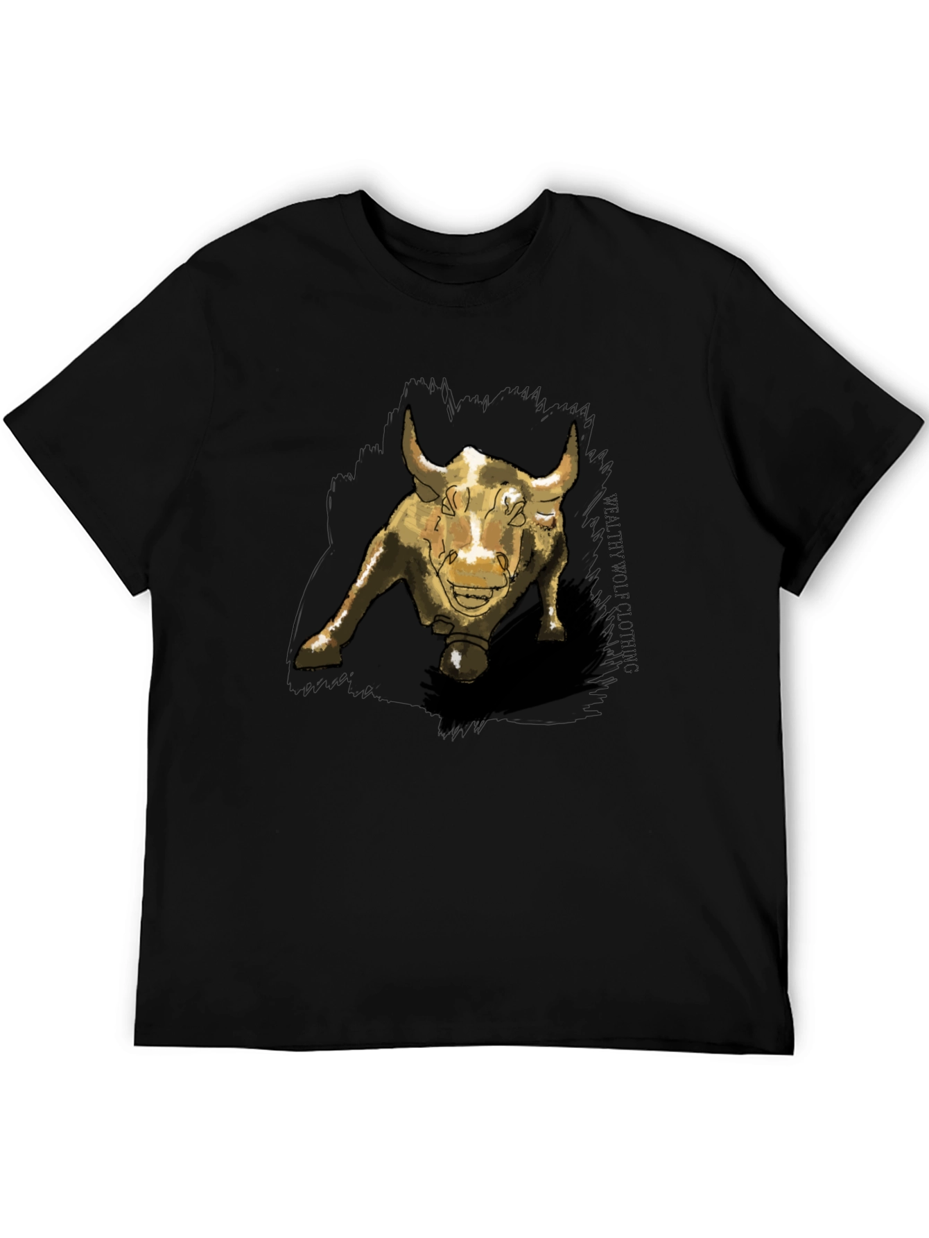 Bull Graphic Print Black T-Shirt