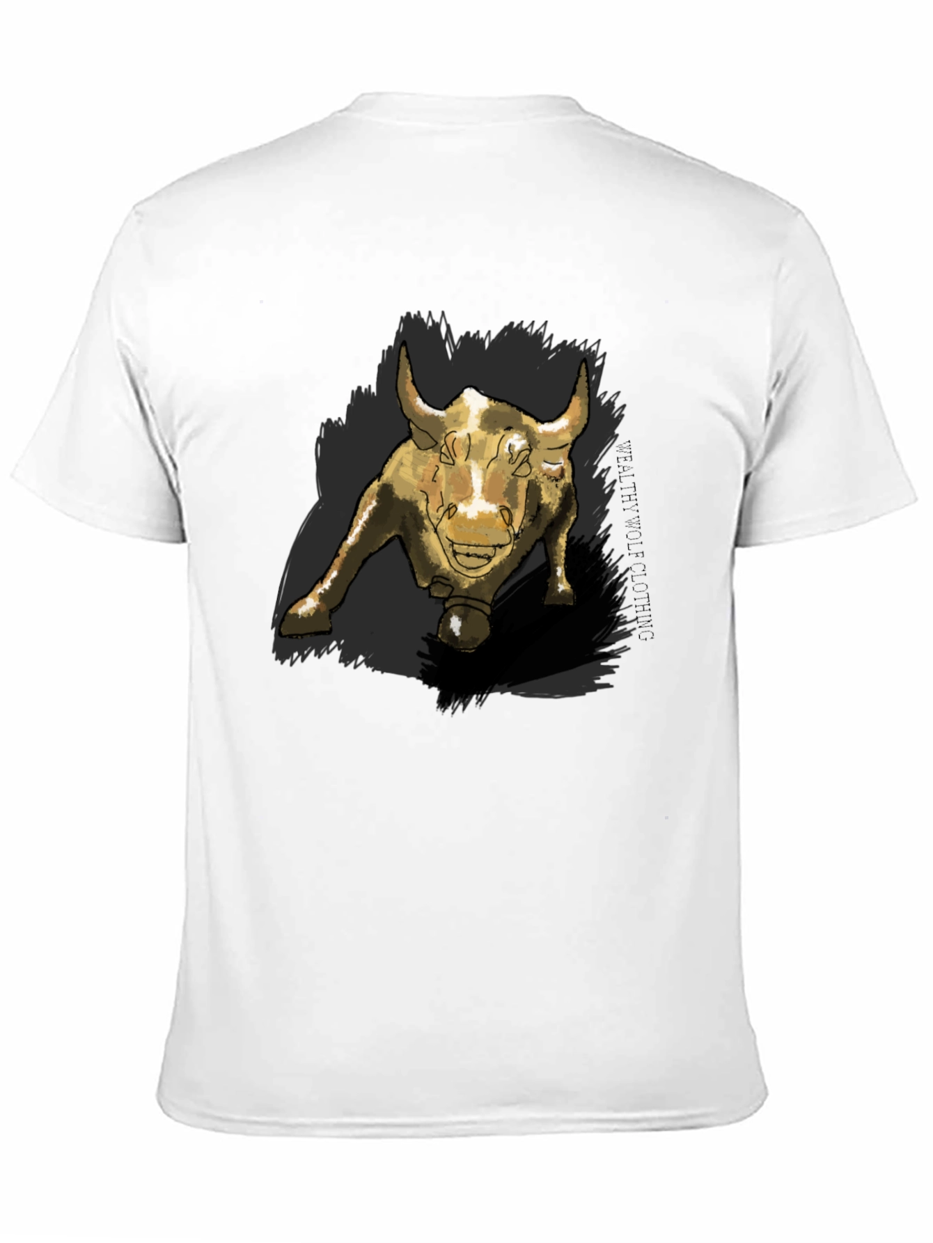 Bull Graphic Print Black T-Shirt