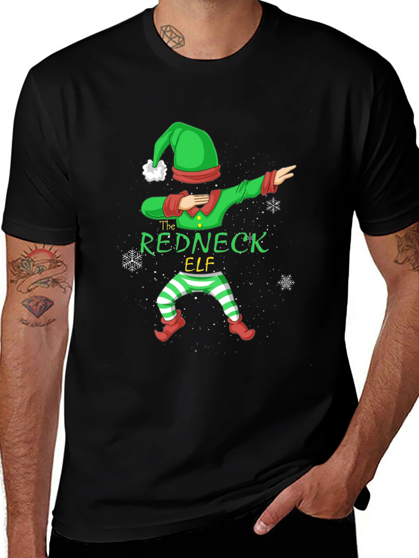 Redneck Elf Dabbing Graphic Tee