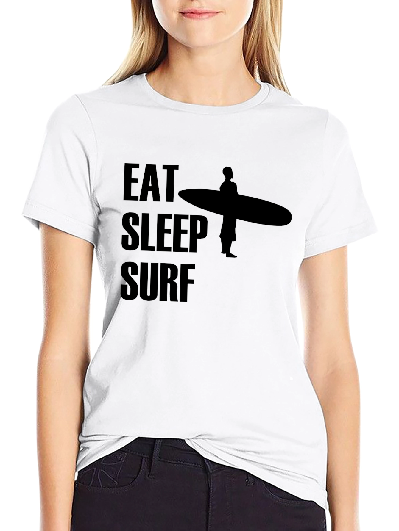 Eat Sleep Surf Graphic Tee - Surfer Lifestyle Shirt