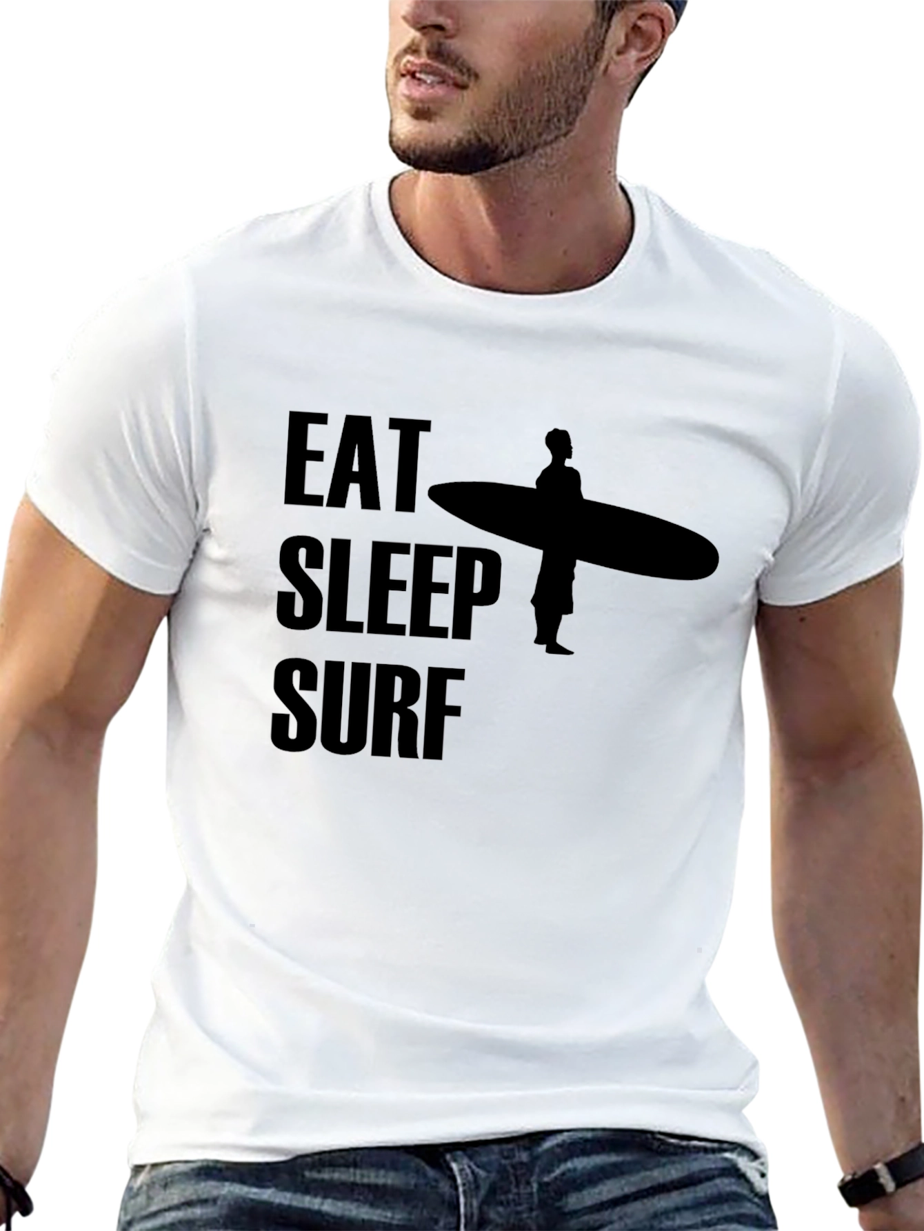 Eat Sleep Surf Graphic Tee - Surfer Lifestyle Shirt