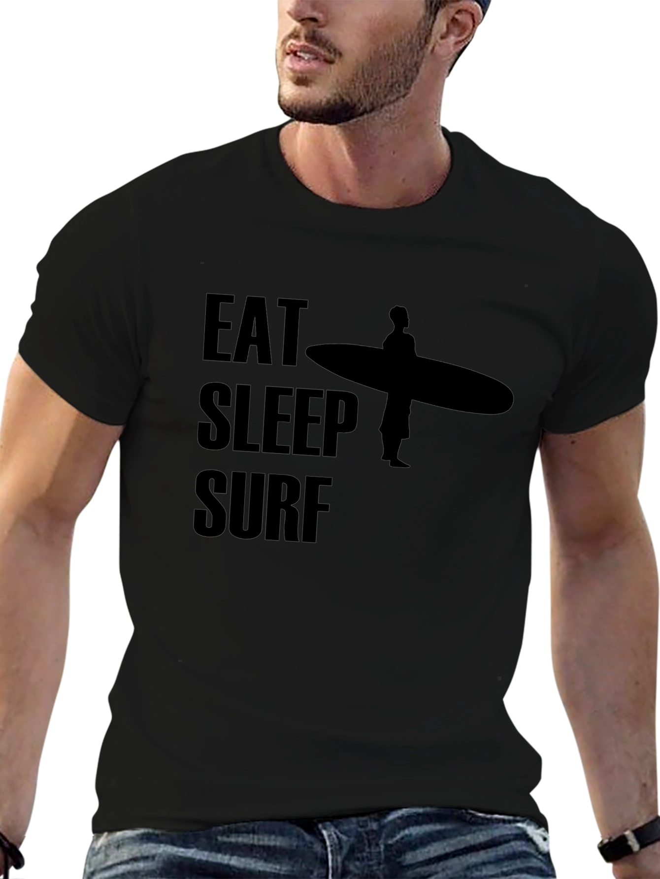 Eat Sleep Surf Graphic Tee - Surfer Lifestyle Shirt