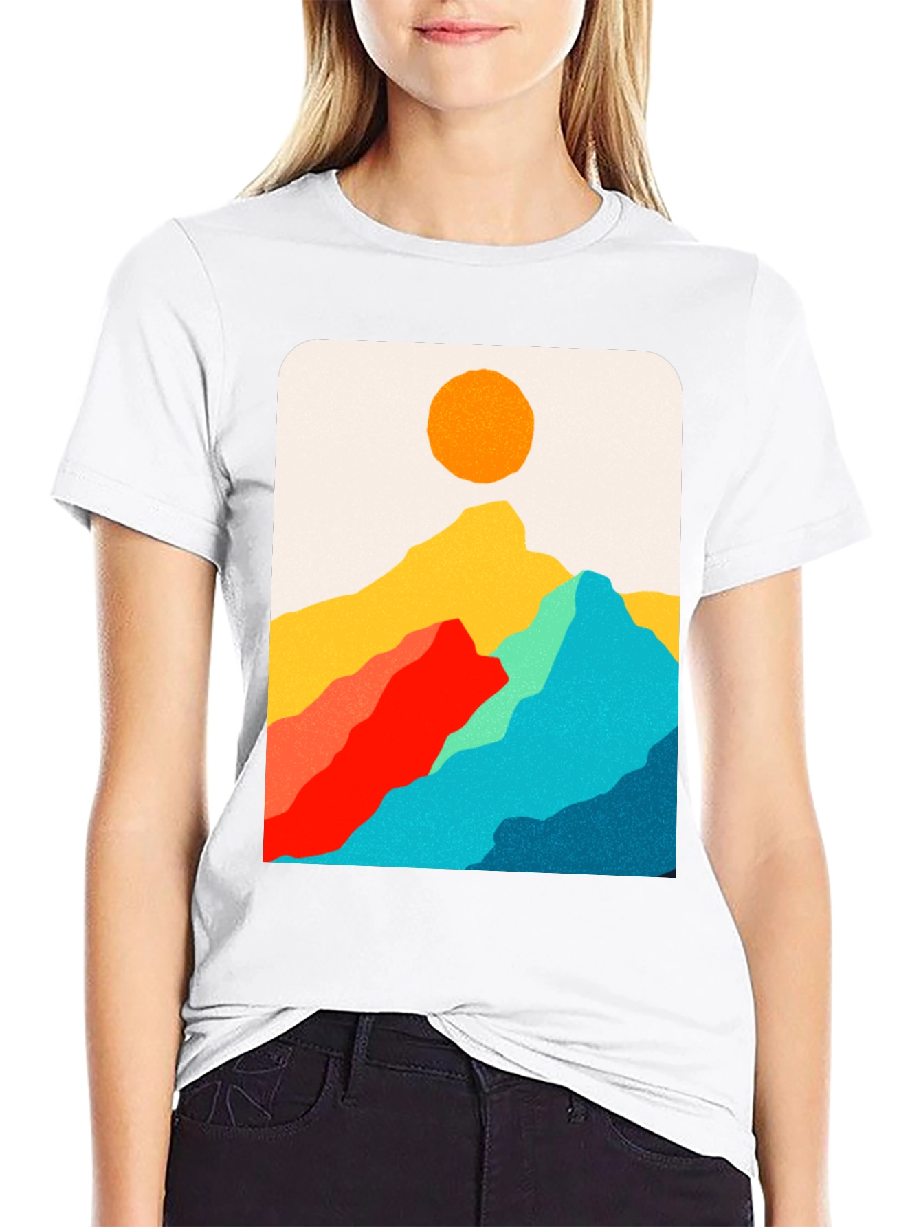 Mountain Vista Graphic Tee - Modern Art Print