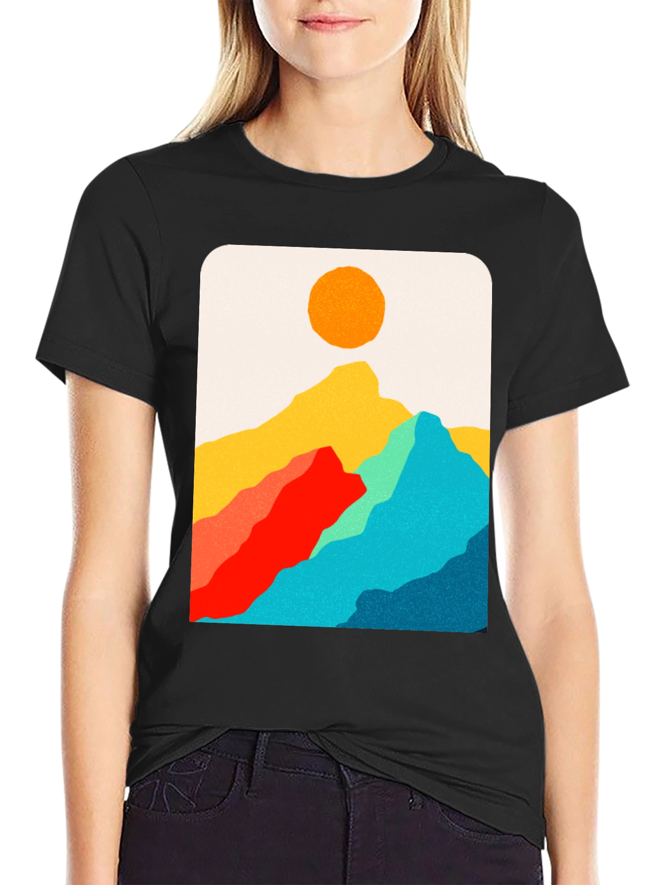 Mountain Vista Graphic Tee - Modern Art Print