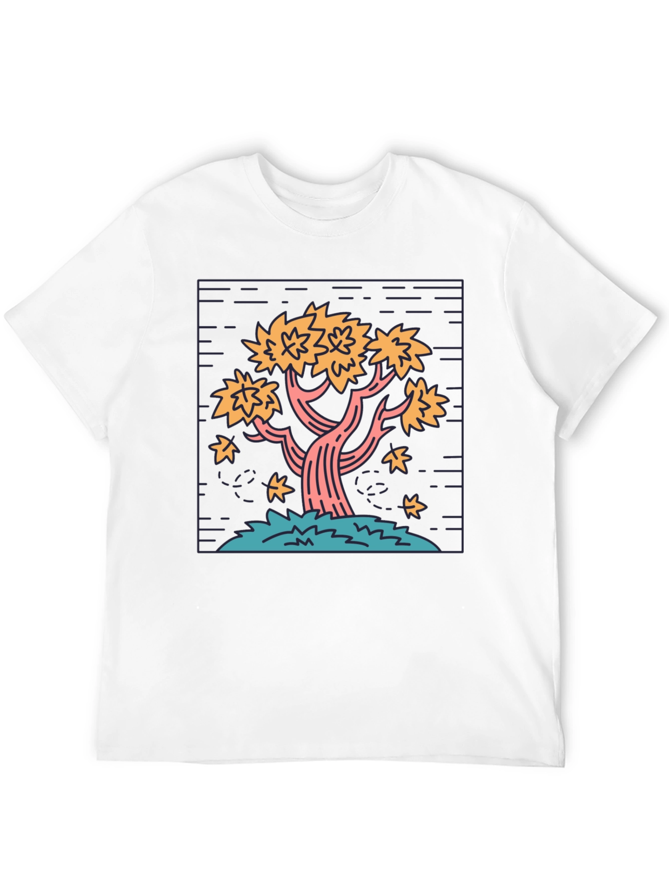 Retro Tree Graphic Tee - Black Cotton Comfort