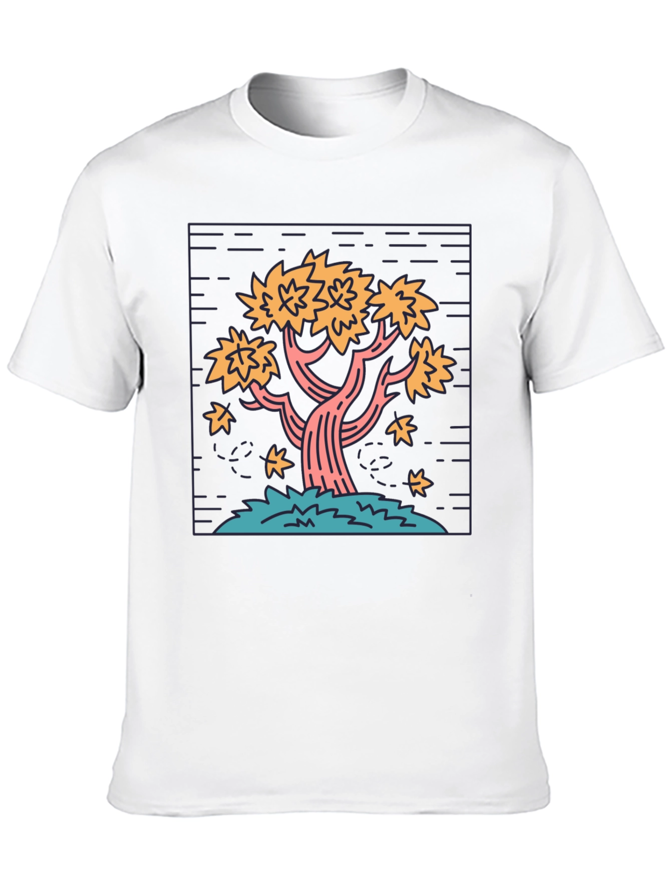 Retro Tree Graphic Tee - Black Cotton Comfort