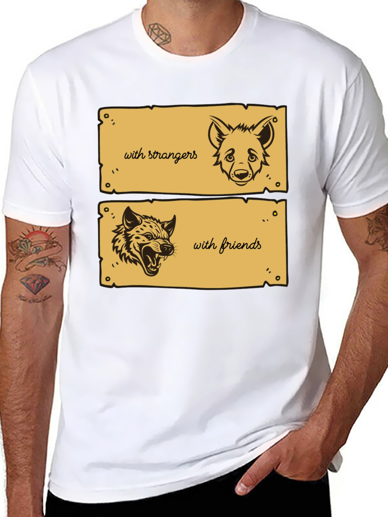 Hyena Mood T-Shirt - Strangers vs Friends
