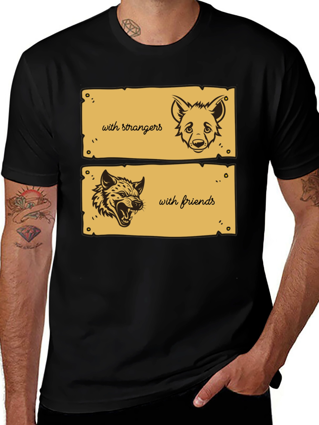 Hyena Mood T-Shirt - Strangers vs Friends