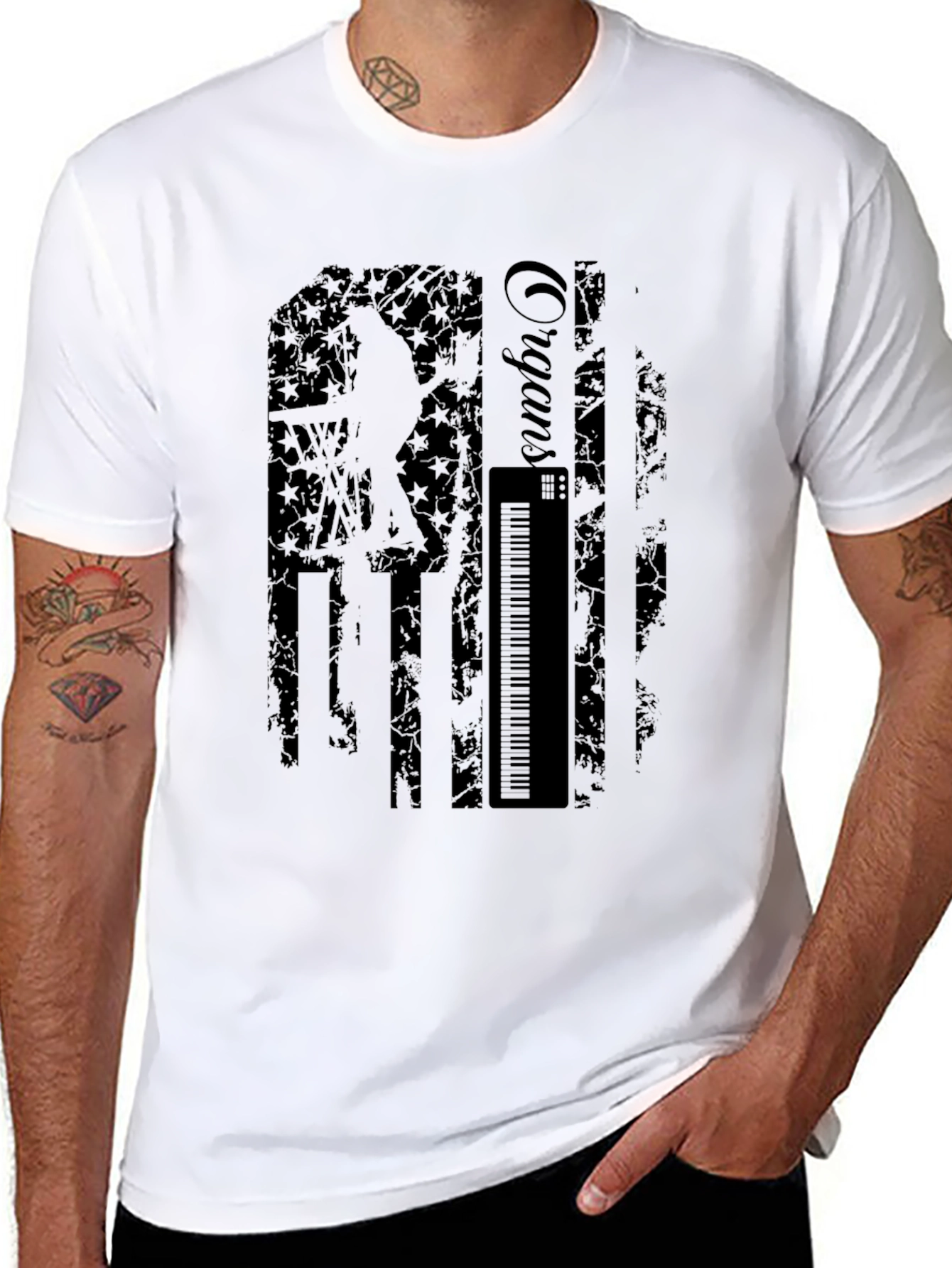 Organist Black T-Shirt - Music Instrument