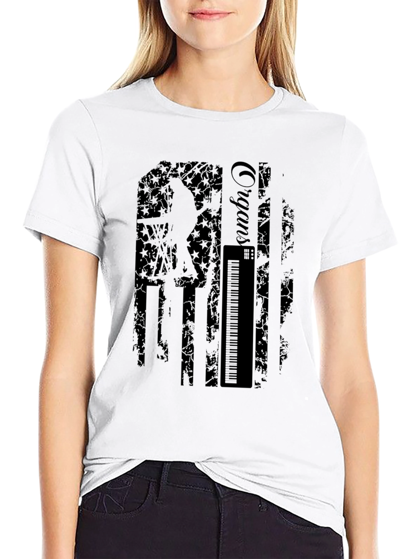 Organist Black T-Shirt - Music Instrument