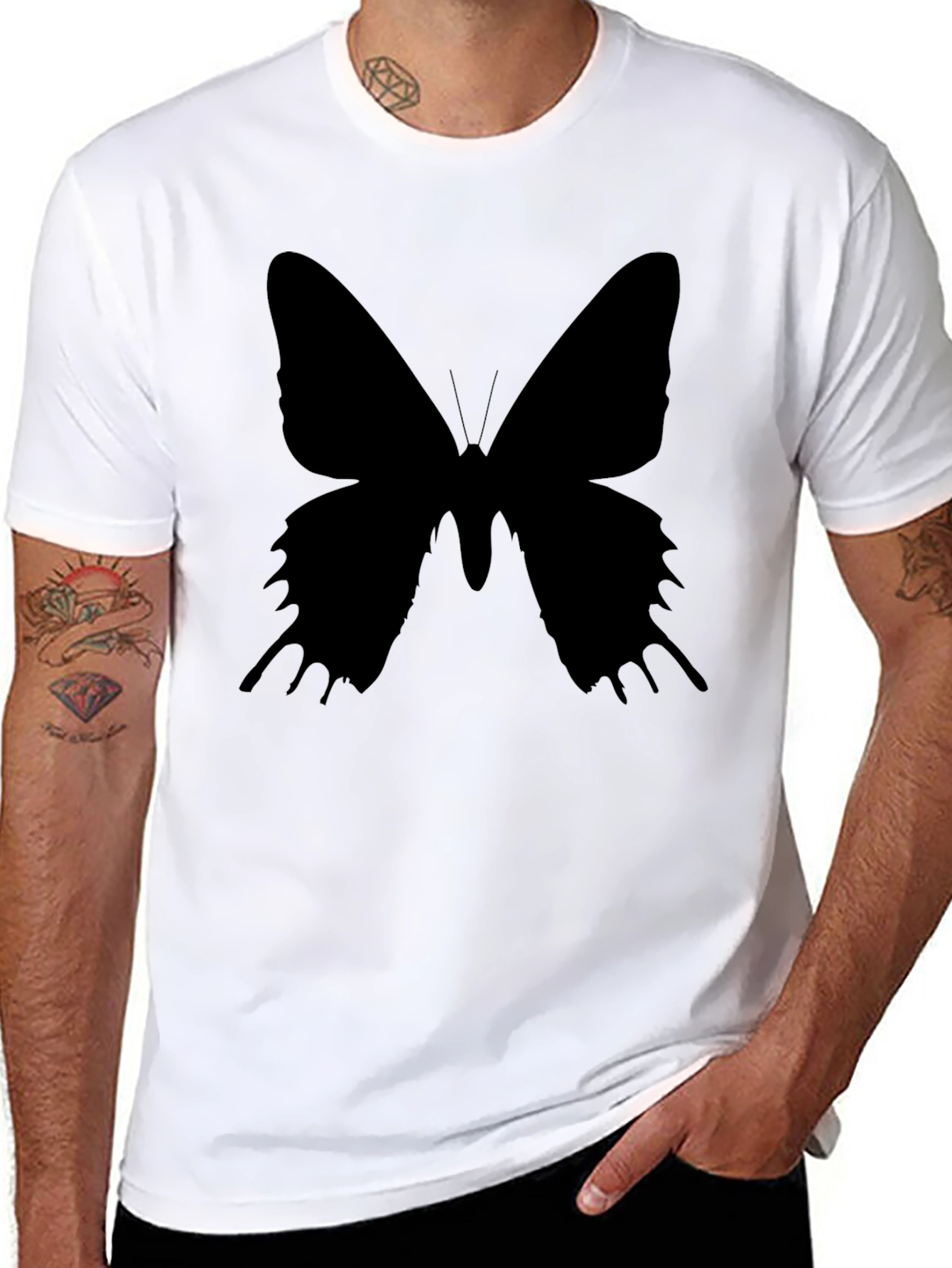 Butterfly Silhouette Black T-Shirt
