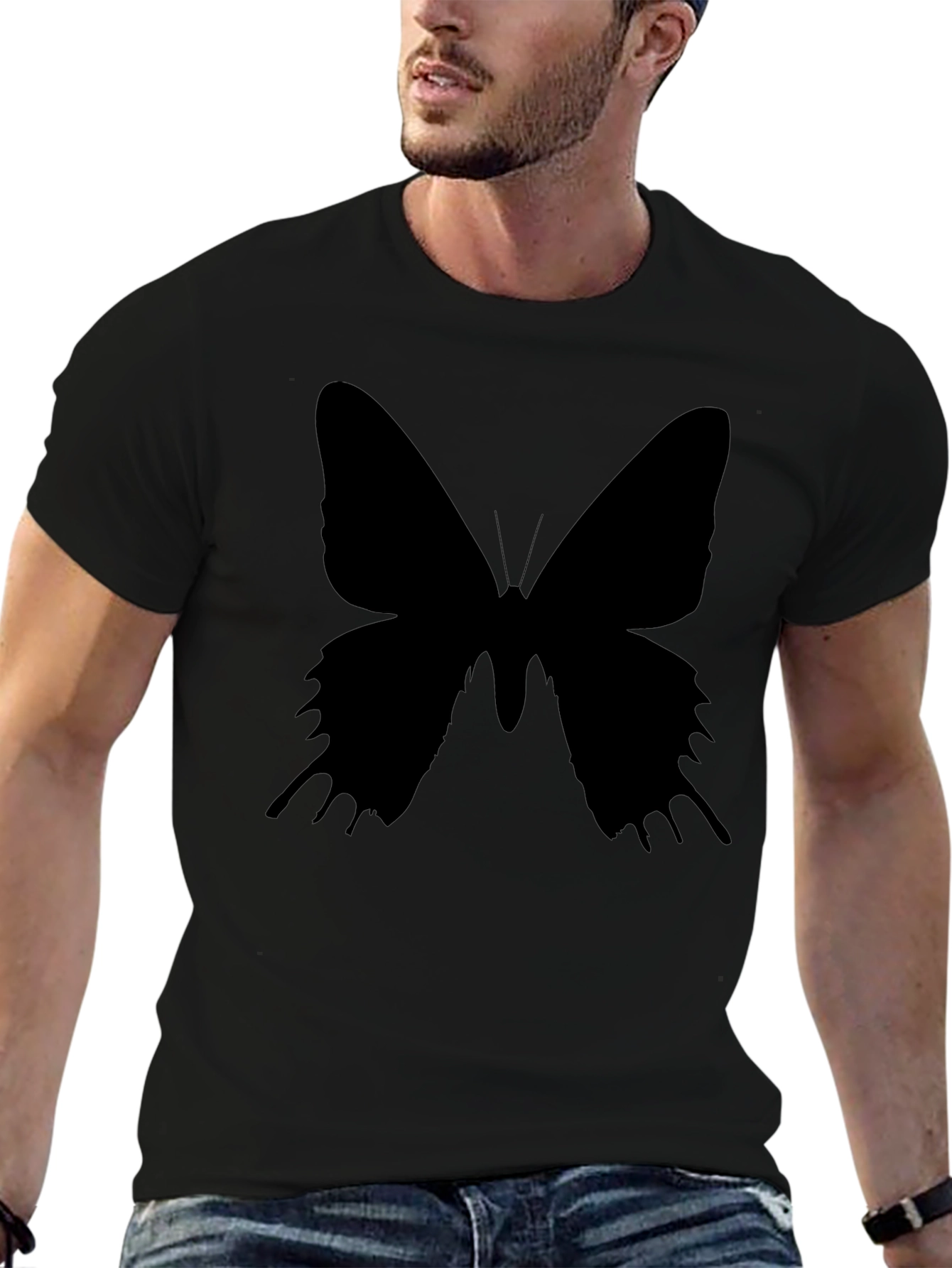 Butterfly Silhouette Black T-Shirt