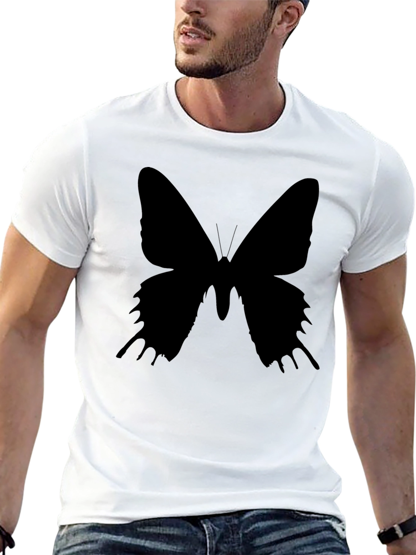 Butterfly Silhouette Black T-Shirt