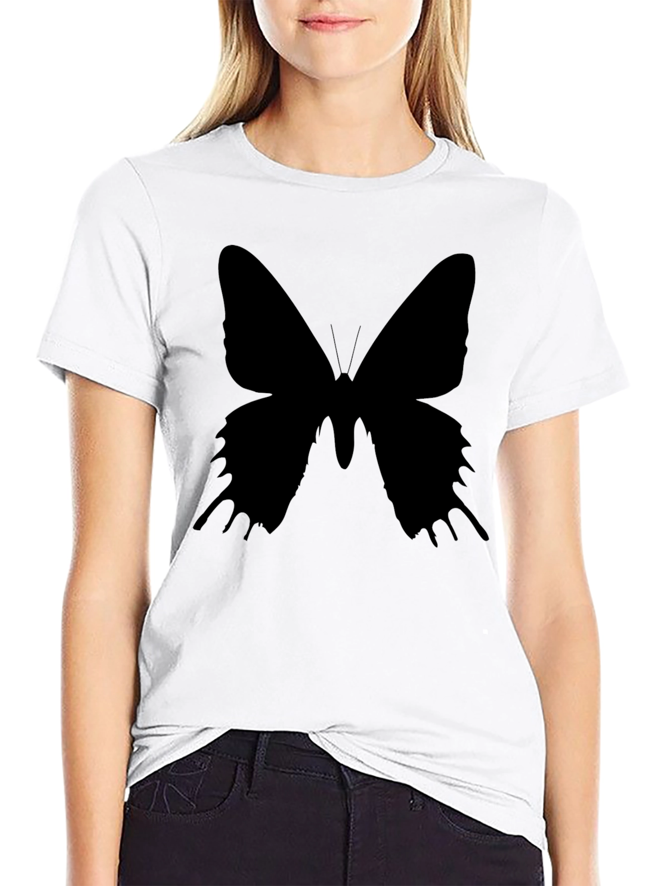 Butterfly Silhouette Black T-Shirt