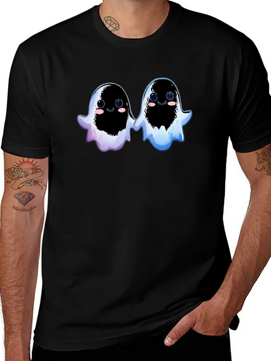Cute Ghostly Duo Black T-Shirt