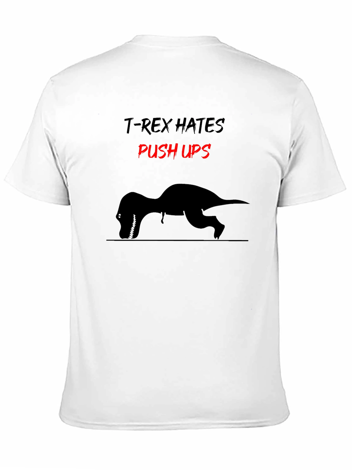 T-Rex Hates Push Ups Graphic Tee - Black Cotton