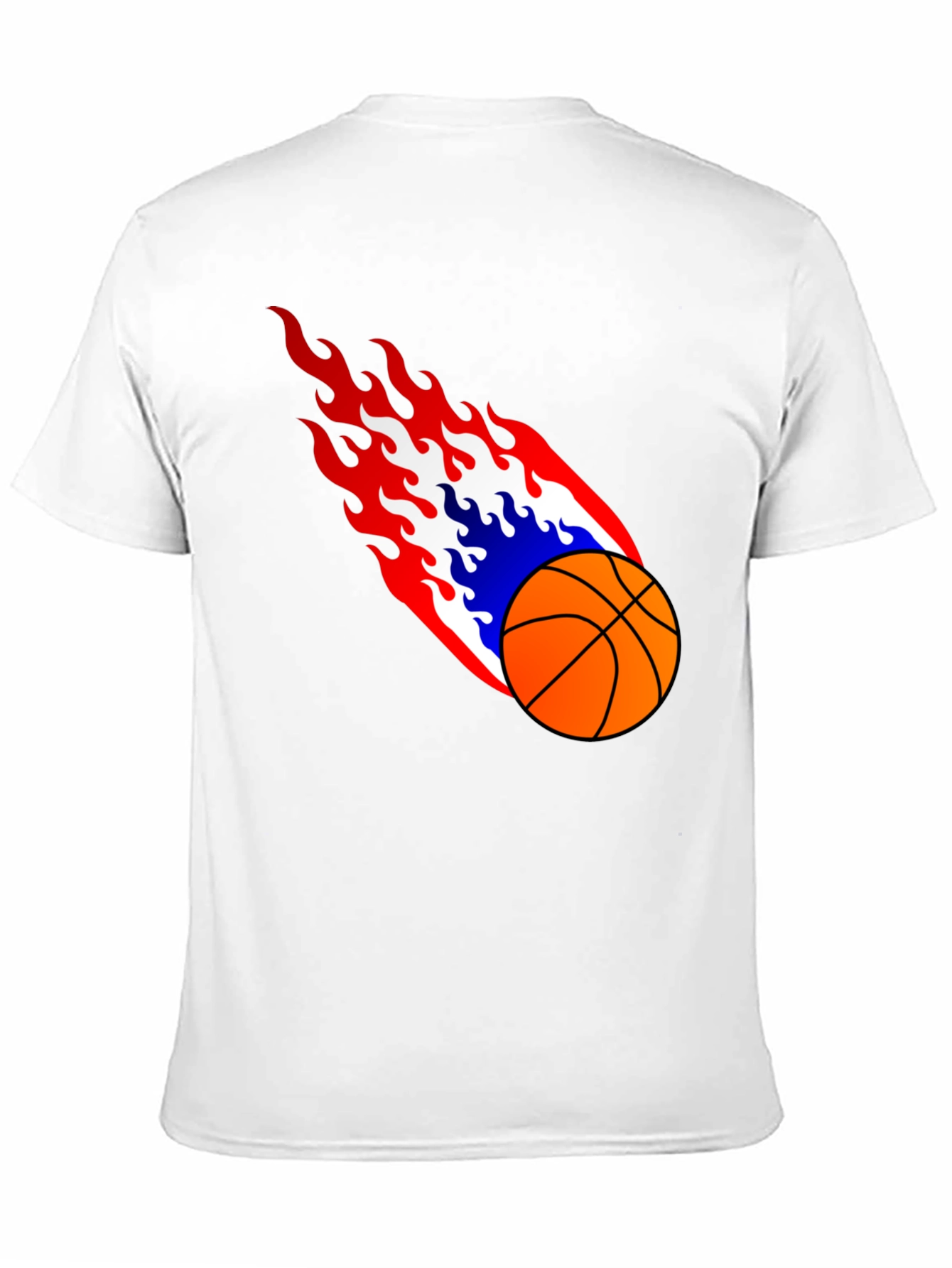 Flaming Basketball Graphic Tee - Cool Sports Shirt