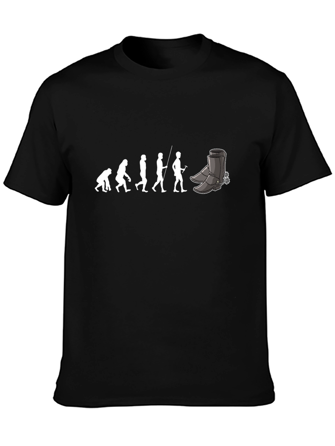 Evolution Cowboy Boots Graphic Tee - Black