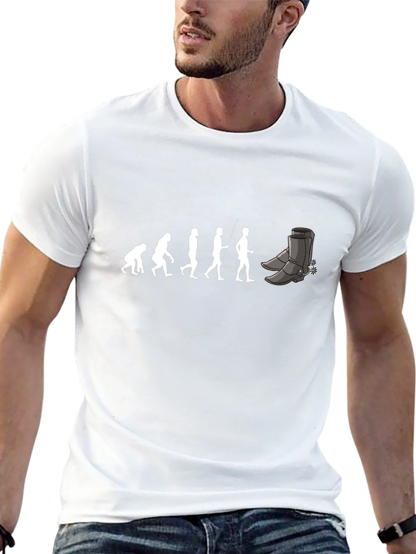 Evolution Cowboy Boots Graphic Tee - Black