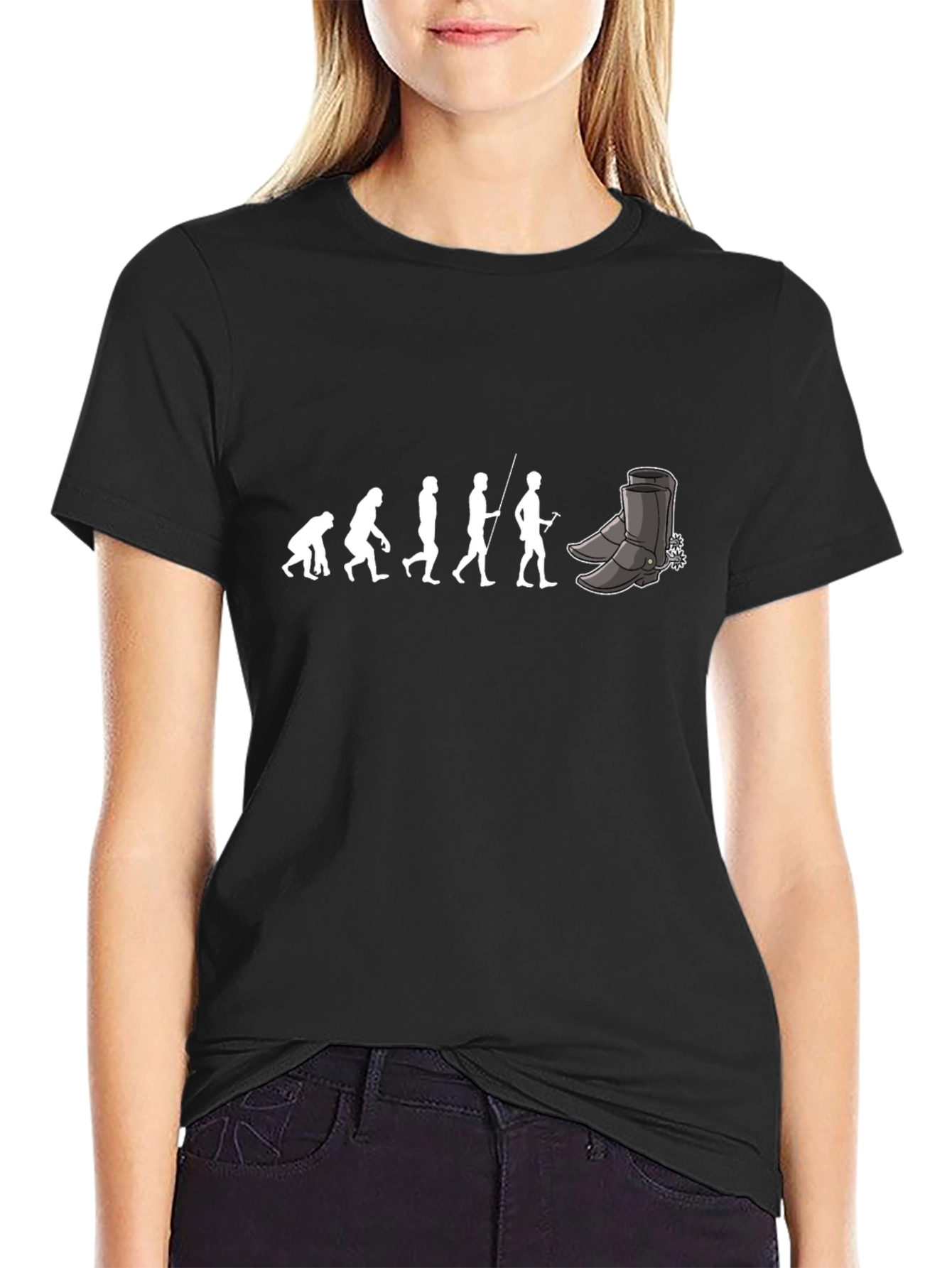Evolution Cowboy Boots Graphic Tee - Black