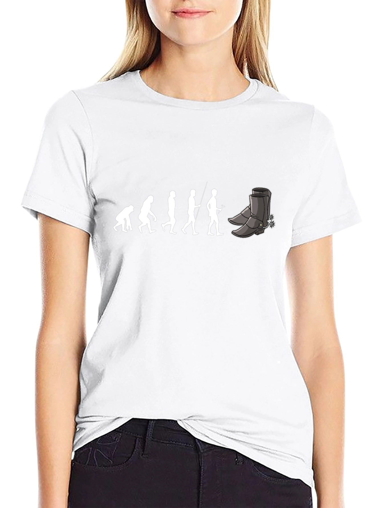 Evolution Cowboy Boots Graphic Tee - Black