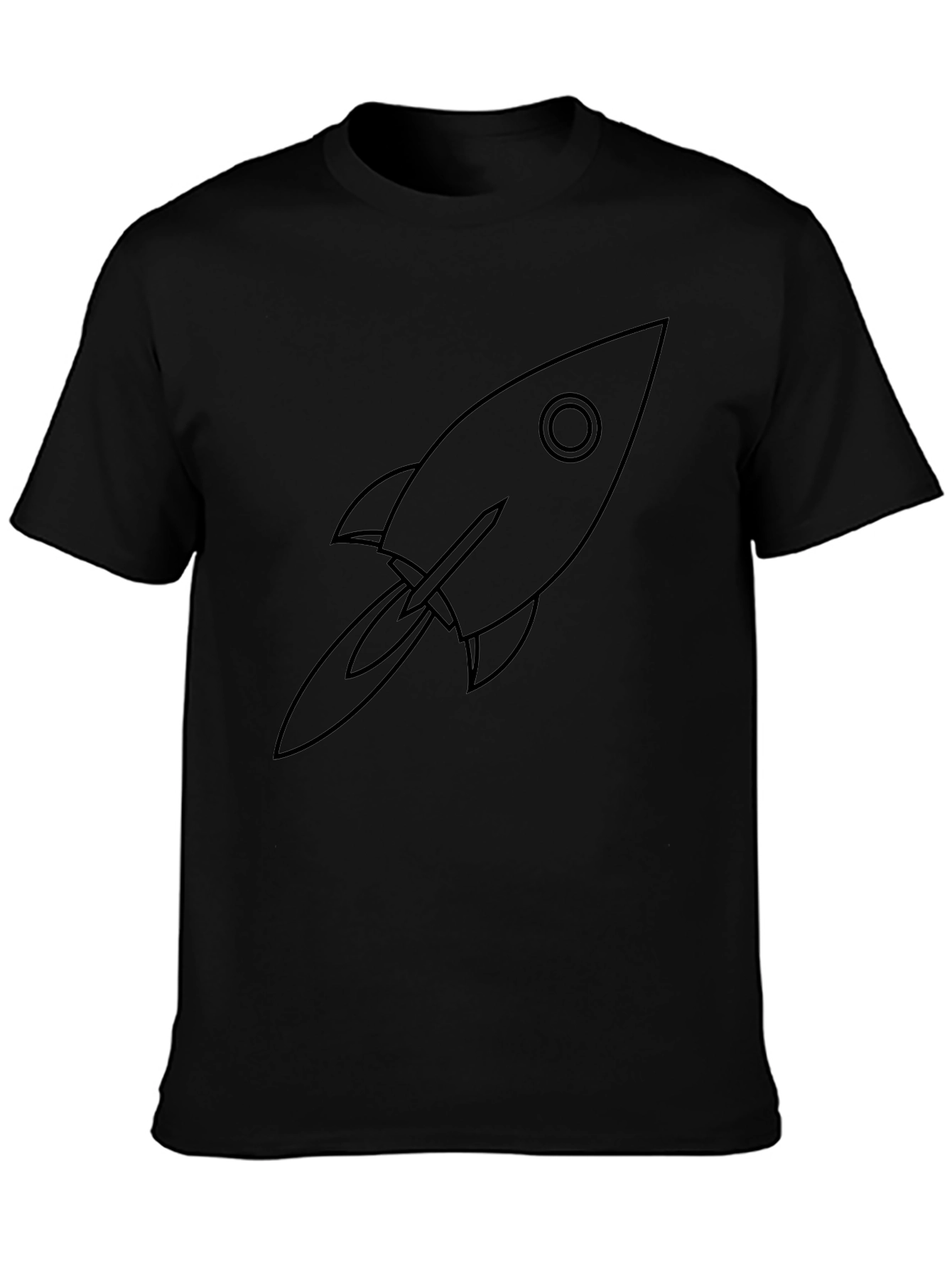 Rocket Graphic Black T-Shirt - Blast Off in Style!