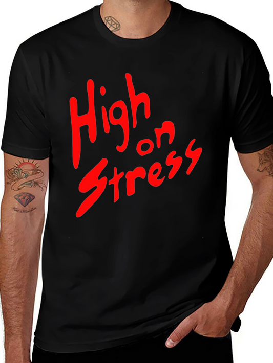 High on Stress T-Shirt - Black Cotton
