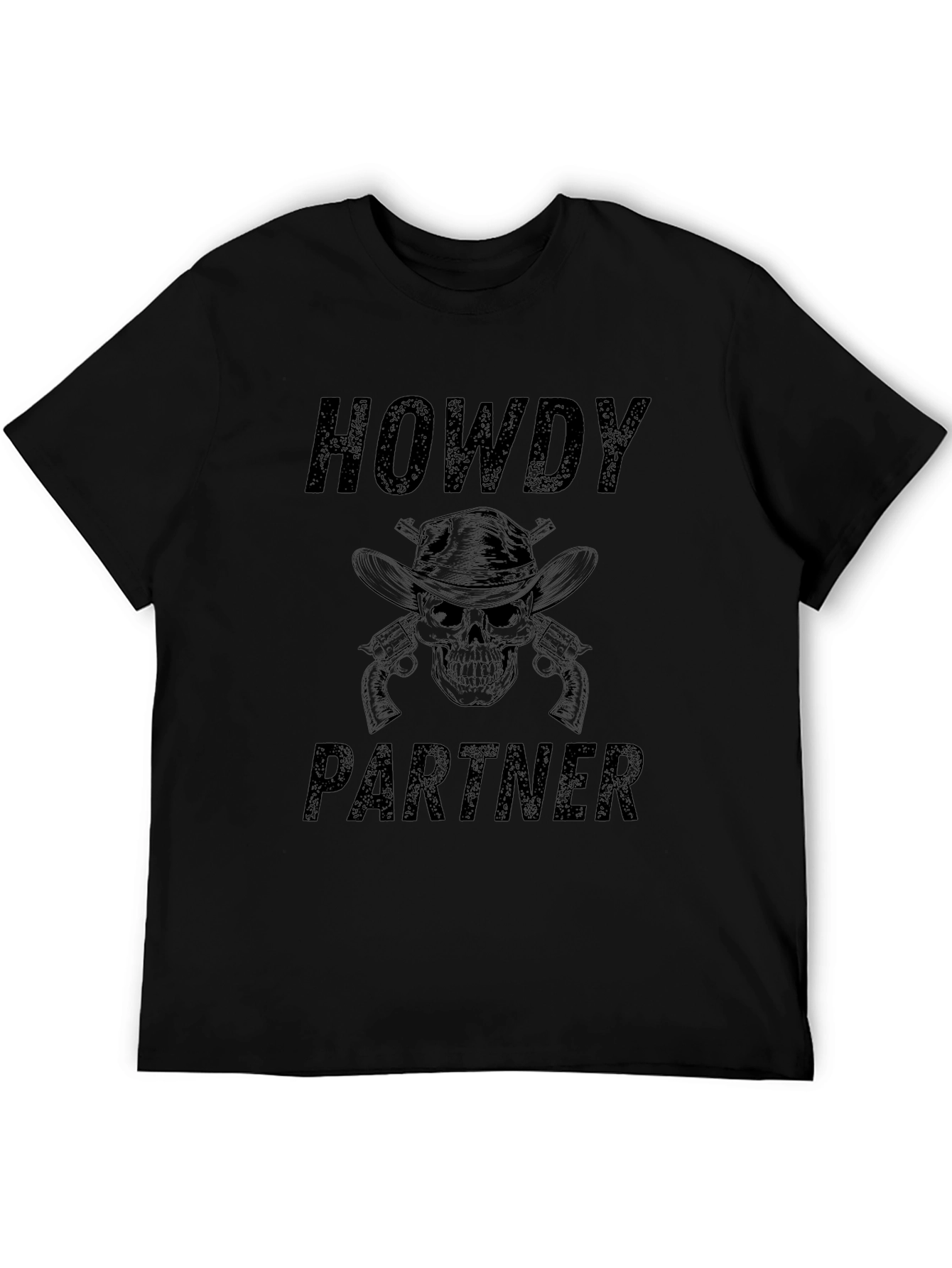 Howdy Partner Skull Graphic Tee - Western Style T-Shirt