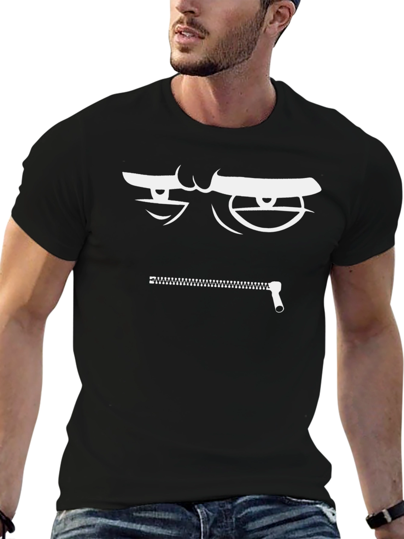 Zipper Mouth Graphic T-Shirt