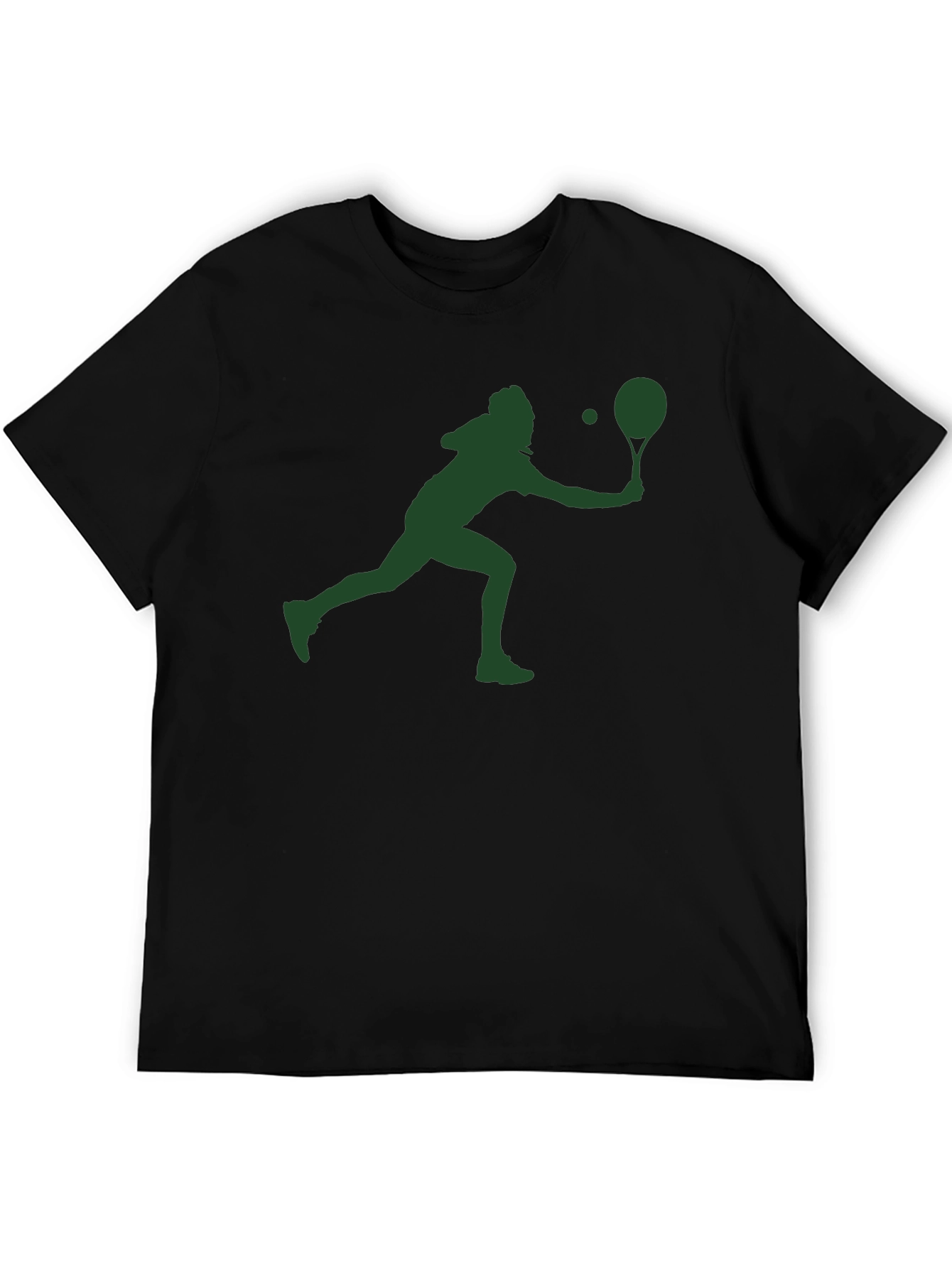 Tennis Player Silhouette T-Shirt - Black