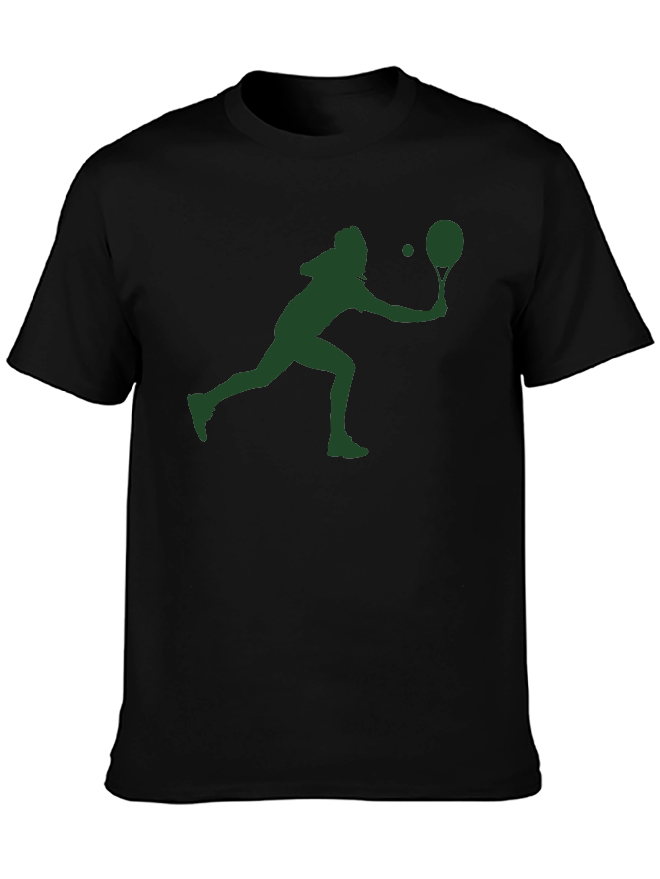 Tennis Player Silhouette T-Shirt - Black