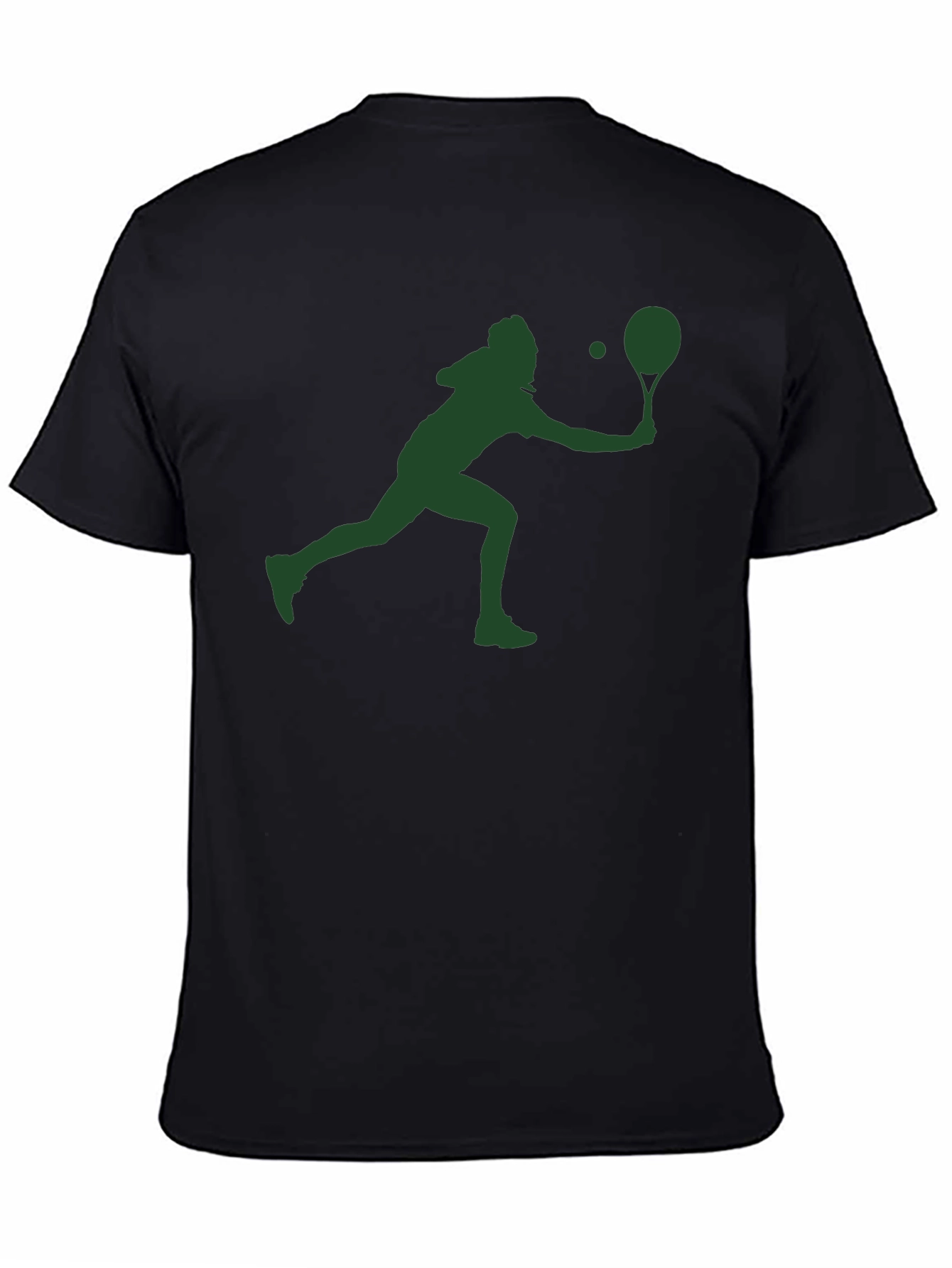 Tennis Player Silhouette T-Shirt - Black