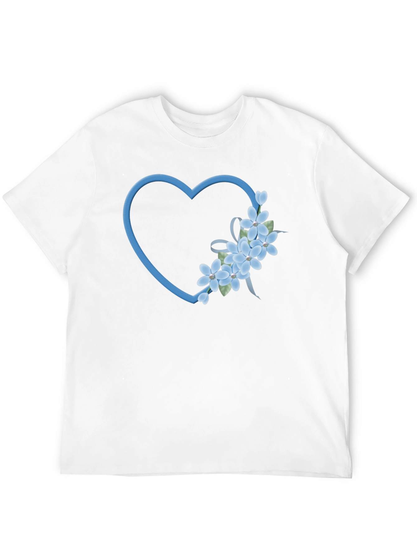 Floral Heart Graphic Tee - Soft Cotton Blend