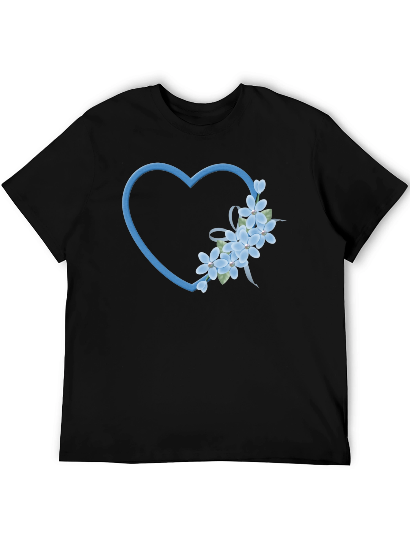 Floral Heart Graphic Tee - Soft Cotton Blend